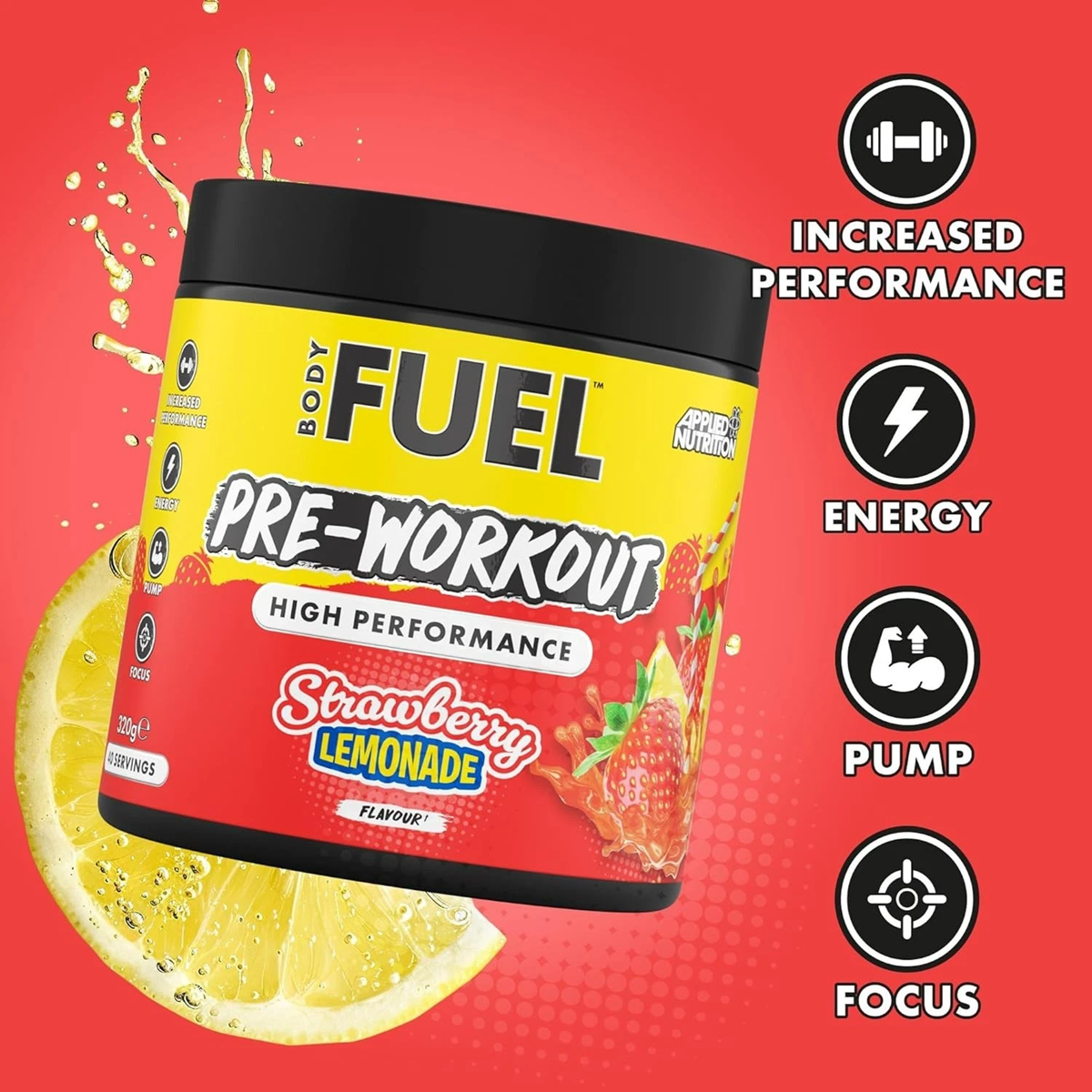 BodyFuel Pre-Workout Powder – High Energy (40 Servings)