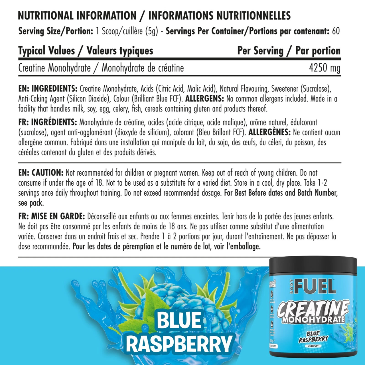 BodyFuel Creatine Monohydrate – 60 Servings