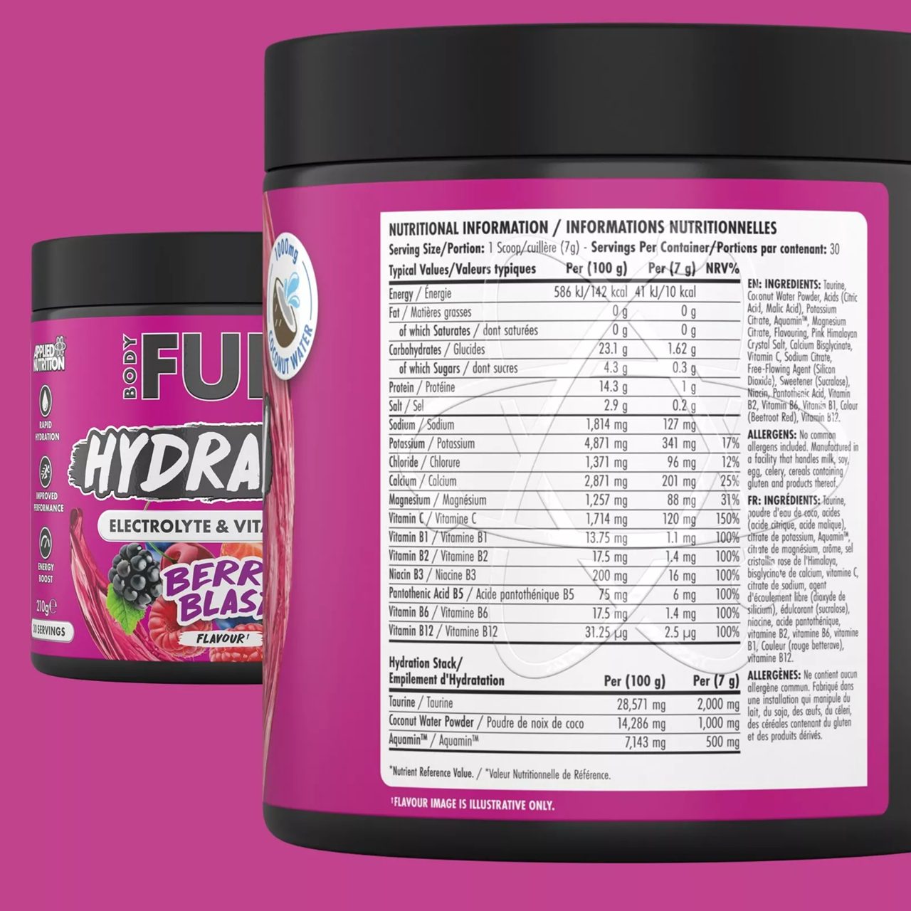 BodyFuel Hydration Powder – Electrolyte Mix (30 Servings)